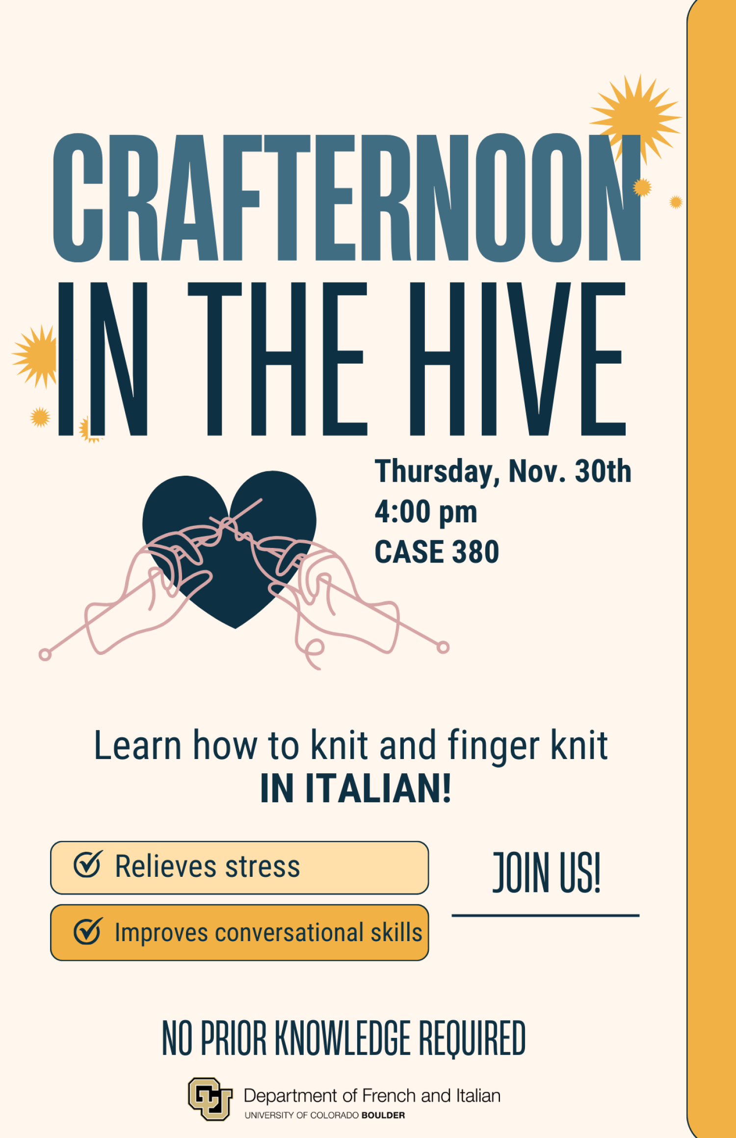 Learn how to knit in Italian!