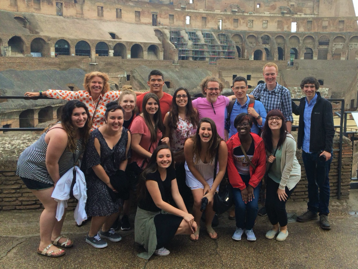 Student group in the Roman Coliseum