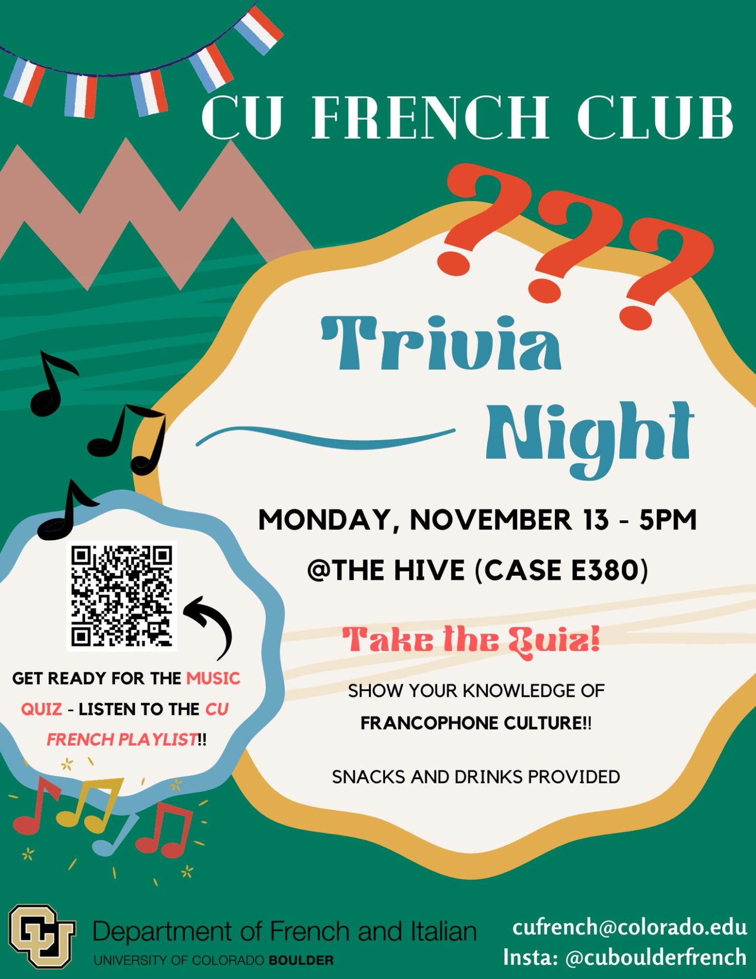 a flyer of Trivia Night