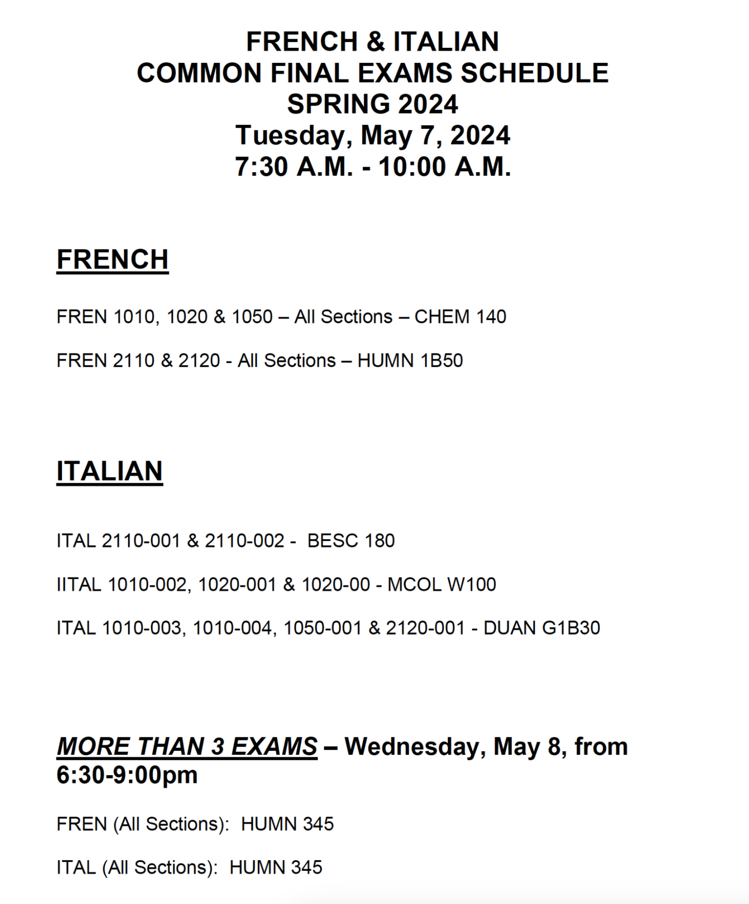 Image of Common Final Exams