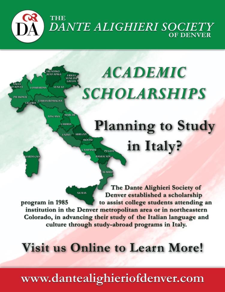 Planning to Study in Italy? Flyer with information above listed.