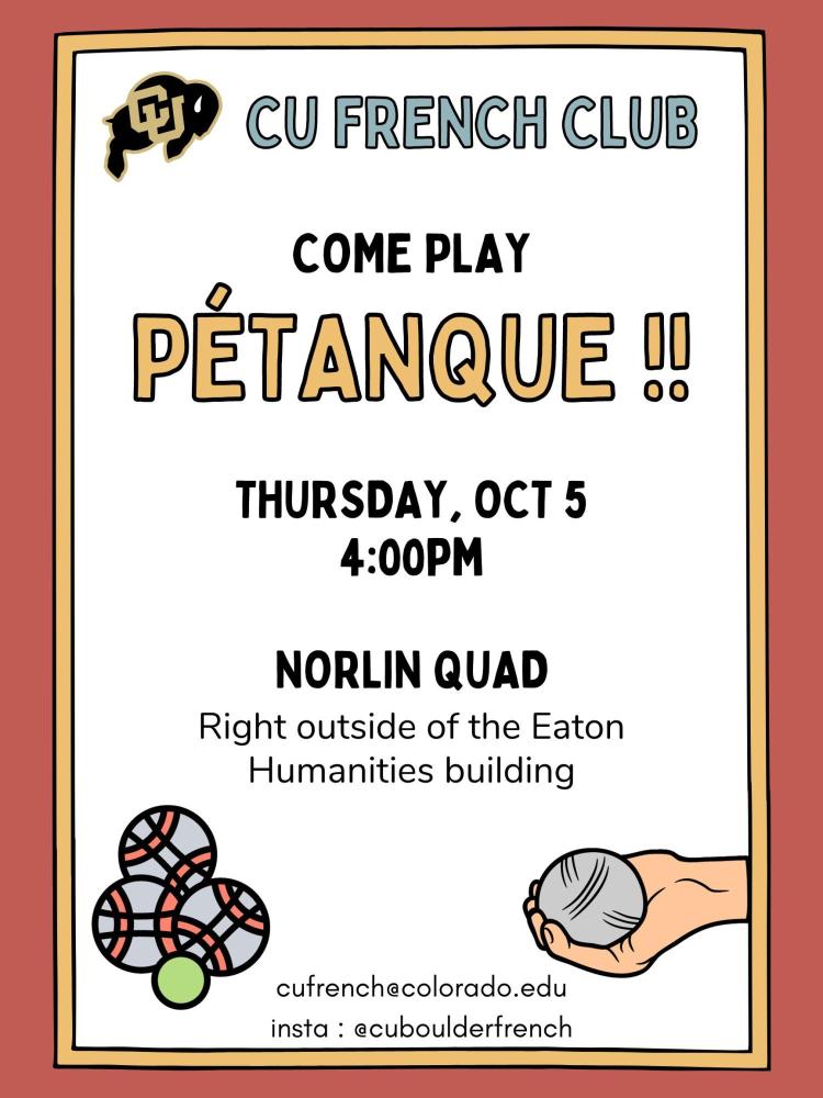Flyer for French Club's Pétanque game