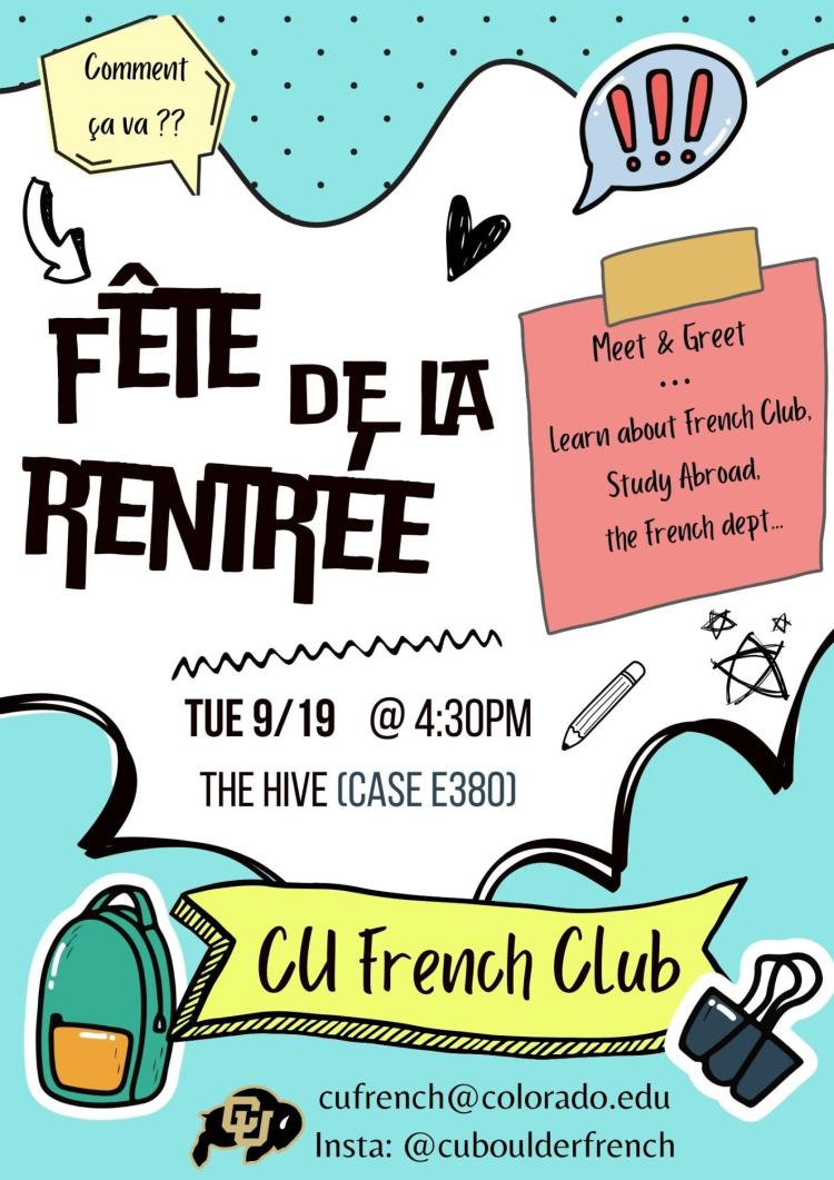 Flyer for French Club's Meet & Greet