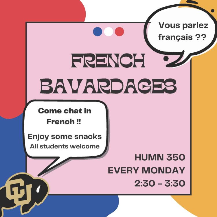 This is a flyer to advertise French Bavardages.