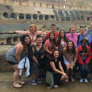 Student group in the Roman Coliseum