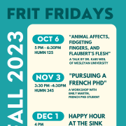 A flyer sharing information on FRIT Fridays