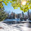 snowy varsity bridge on cu campus