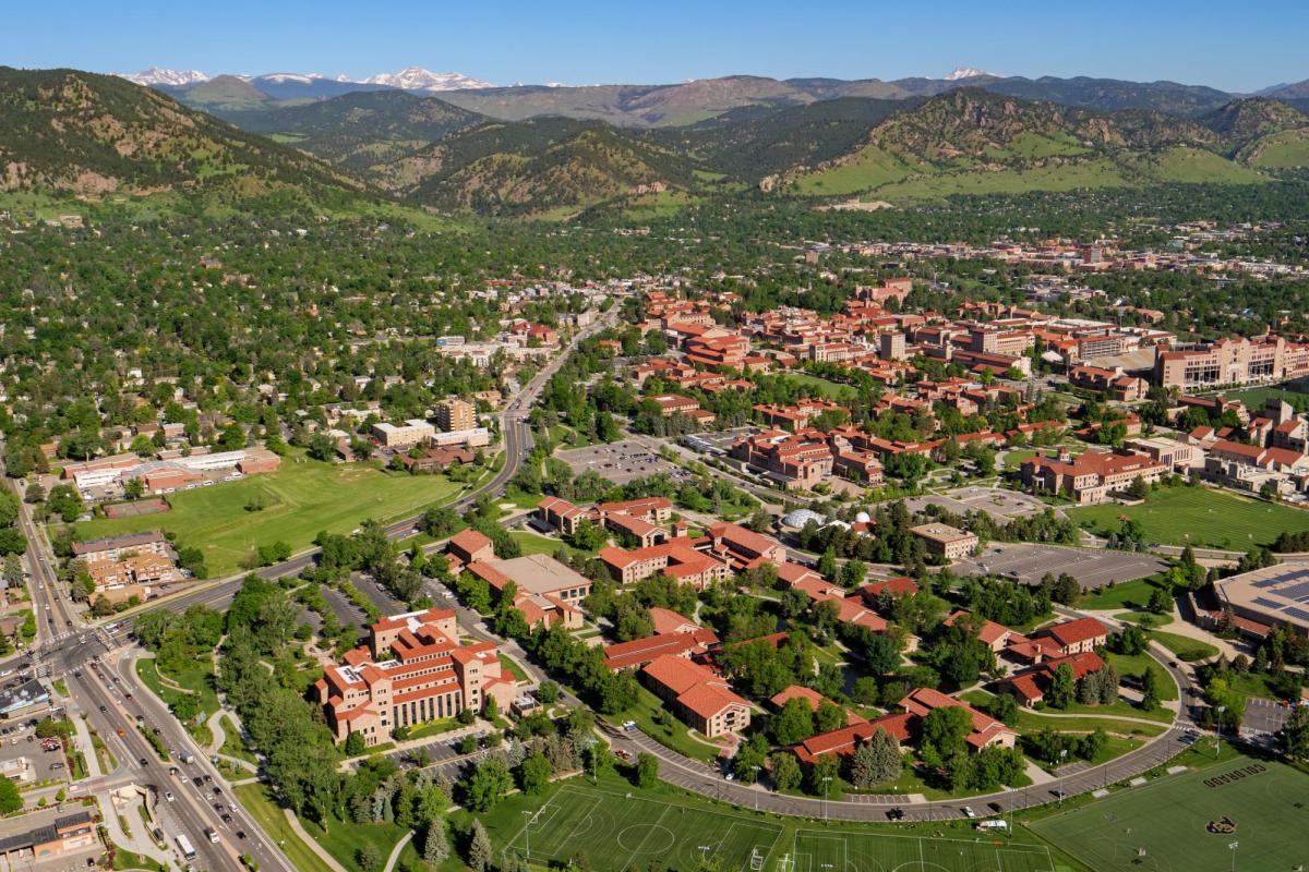 aerial shot of campus