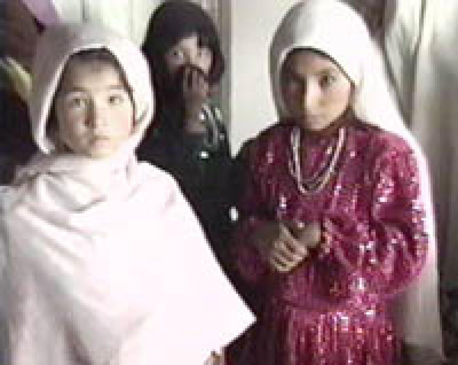 Afghan women: red dress