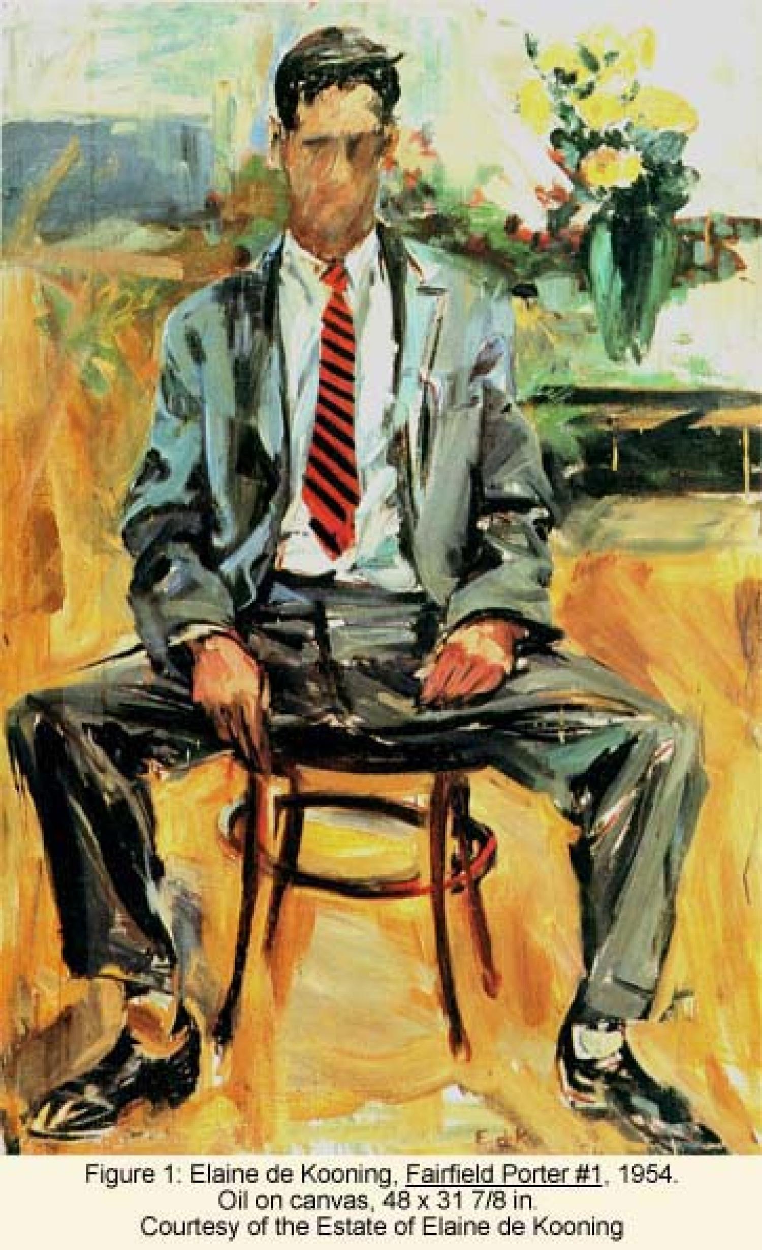 Figure 1: Elaine de Kooning, Fairfiled Porter #1, 1954 Oil on canvas, 48 x 31 7/8 in., Courtesy of the Estate of Elaine de Kooning