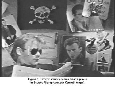  Scorpio mirrors James Dean's pin-up in Scorpio Rising (courtesy Kenneth Anger).