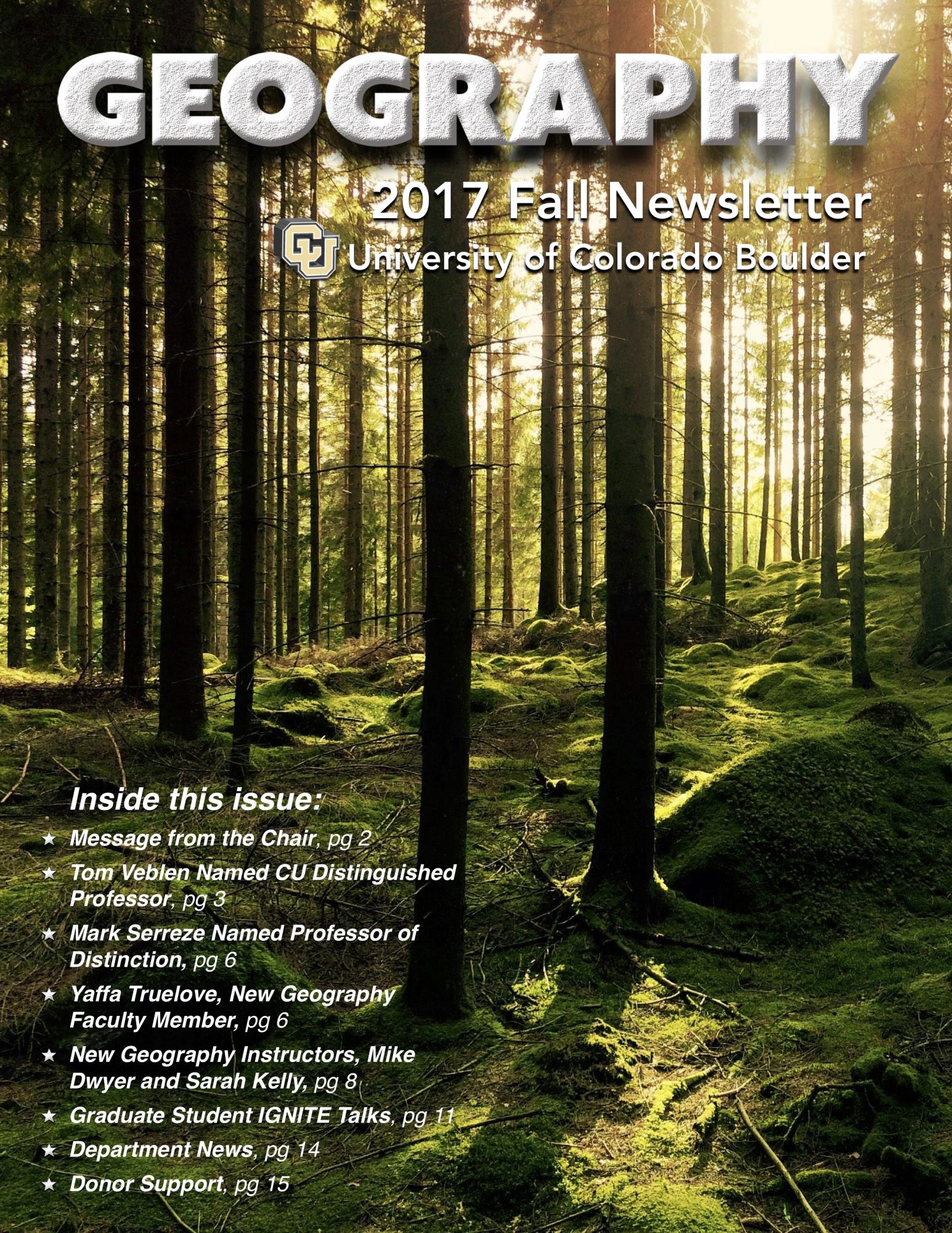 2017 Geography Fall Newsletter Published | Geography | University of ...
