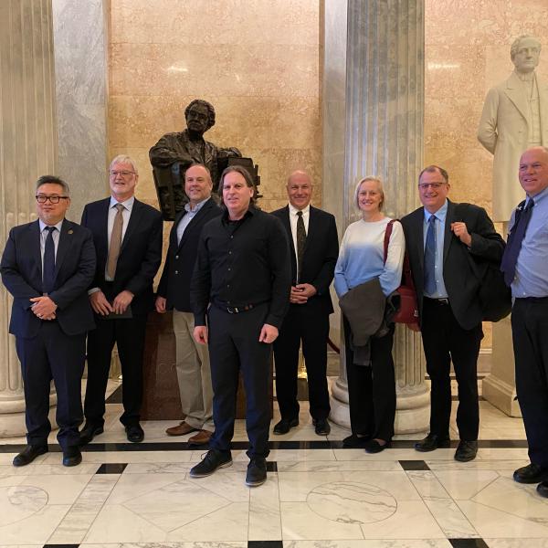Figure: Professor Abdalati (4th from the right) in the lobby of the Capitol Building with other Cooperative Institute Directors