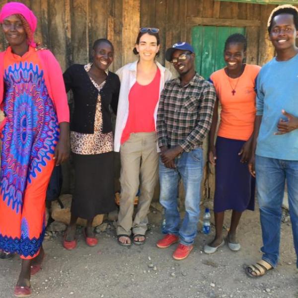 Group of 7 people posing in Africa