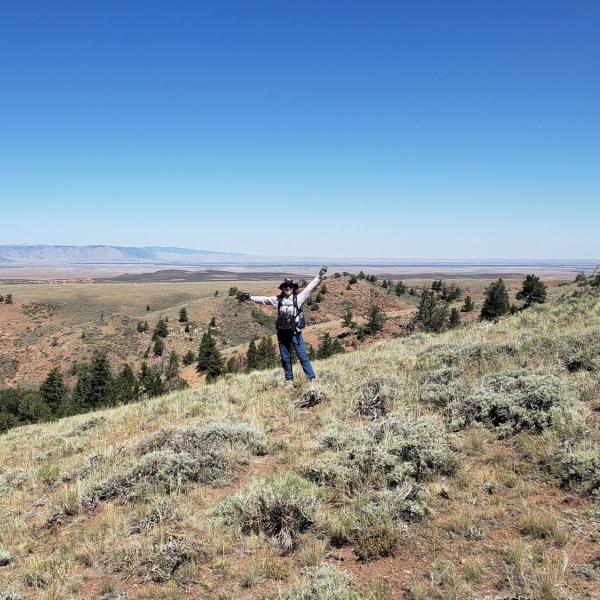 Lucy on a mountainside