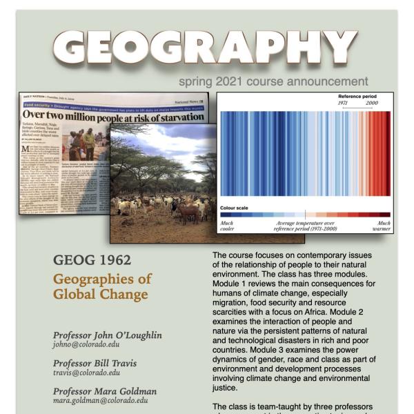 GEOG 1962 Course Flyer for Spring 2021