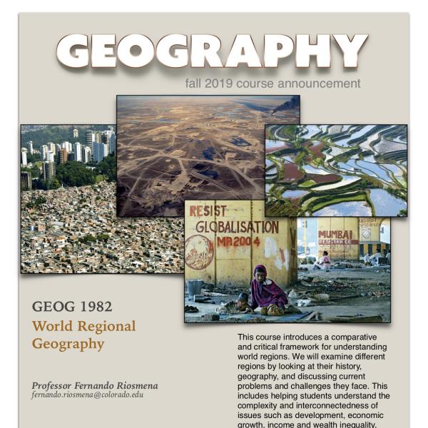 GEOG 1982 Course Announcement for Fall 2019