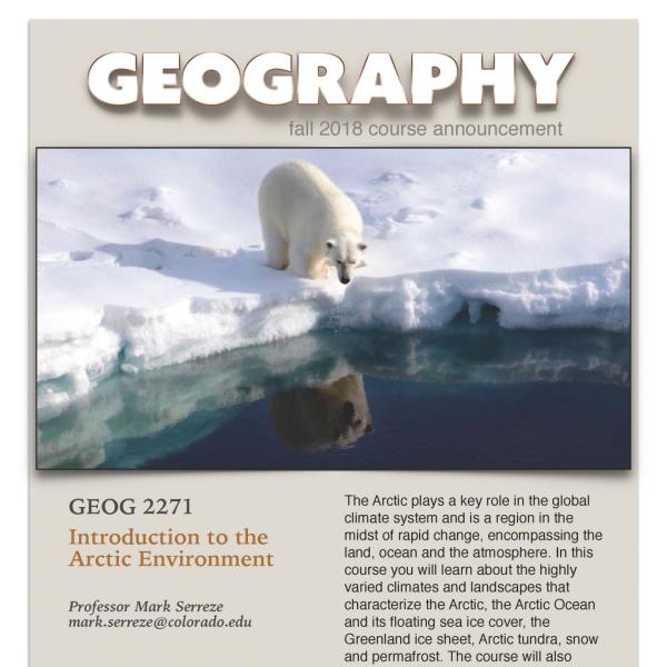 GEOG 2271 Course Flyer for Fall 2018