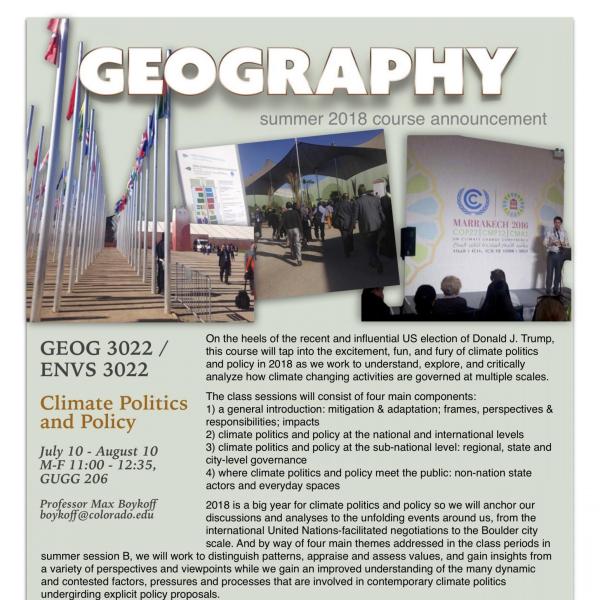 GEOG 3022 Course Flyer - Summer 2018