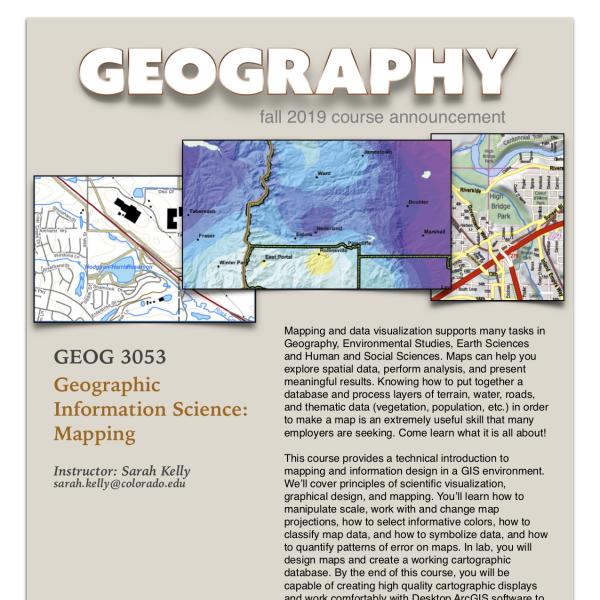 GEOG 3053 Course Announcement for Fall 2019