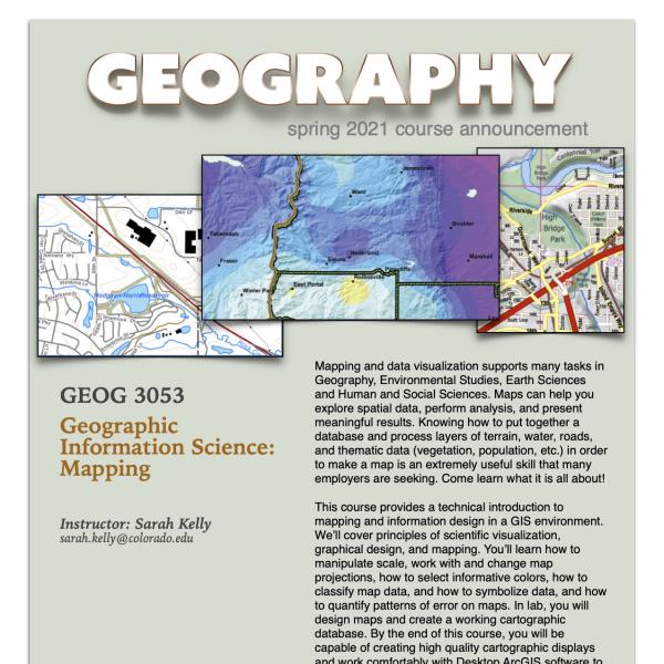 GEOG 3053 Course Flyer for Spring 2021
