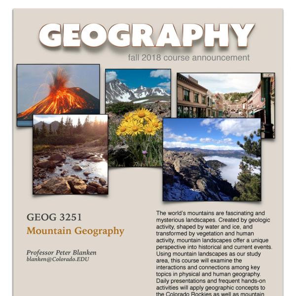 GEOG 3251 Course Flyer for Fall 2018