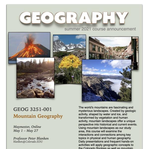 GEOG 3251 Course Flyer for Summer 2021