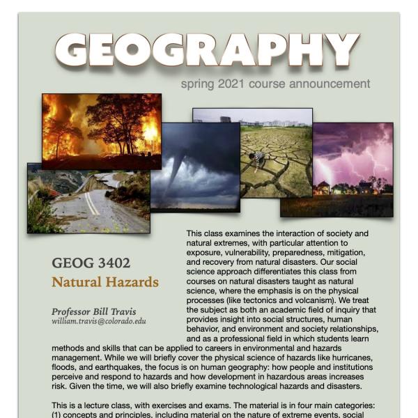 GEOG 3402 Course Flyer for Spring 2021