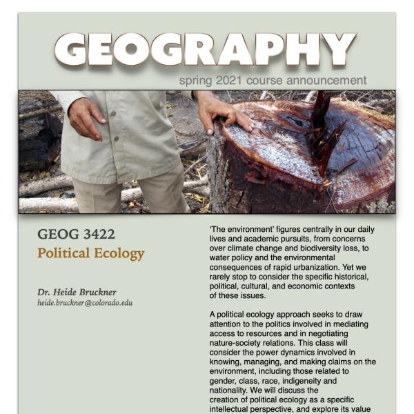 GEOG 3422 Course Flyer for Spring 2021