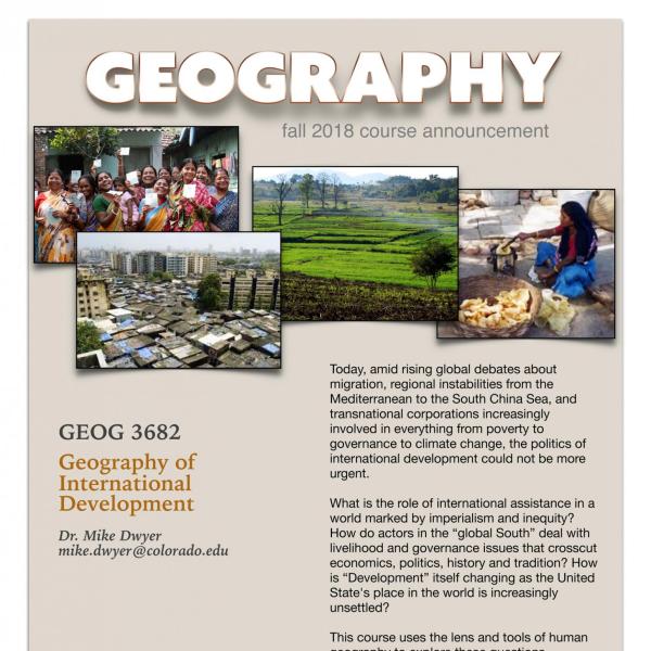 GEOG 3682 Course Flyer for Fall 2018
