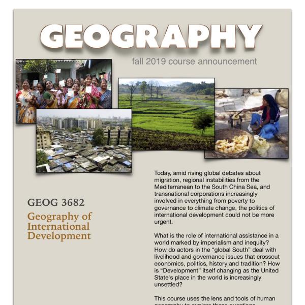 GEOG 3682 Course Announcement for Fall 2019
