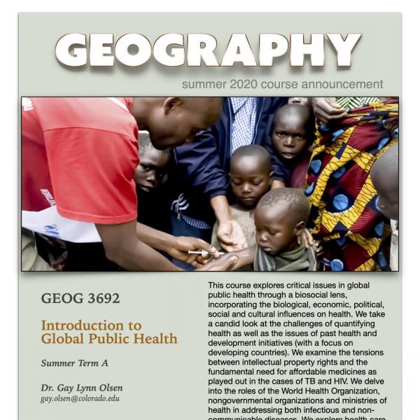 GEOG 3692 Course Flyer for Summer 2020