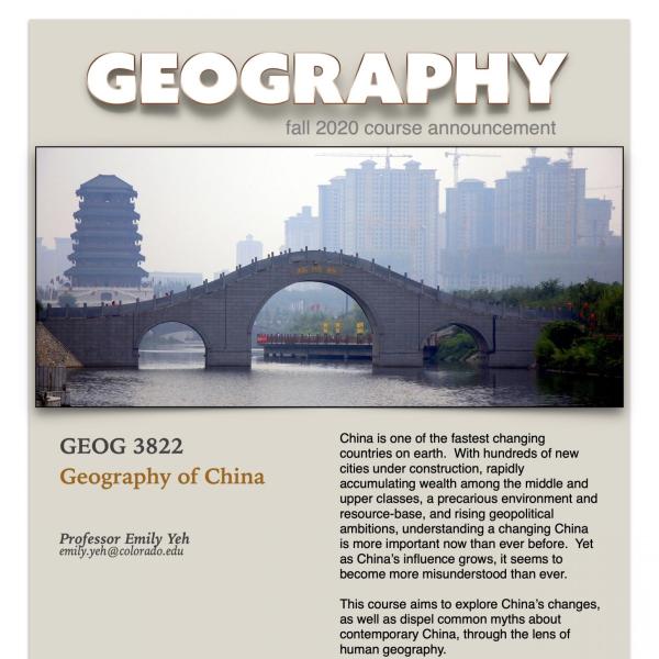 GEOG 3822 Course Flyer for Fall 2020