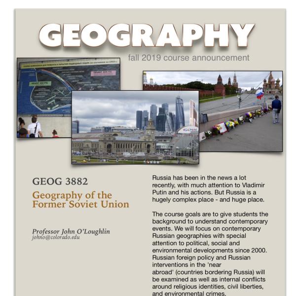 GEOG 3882 Course Announcement for Fall 2019