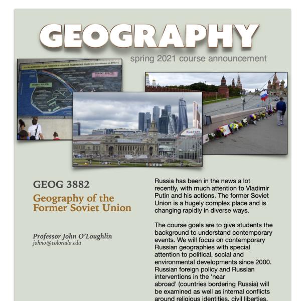 GEOG 3882 Course Flyer for Spring 2021