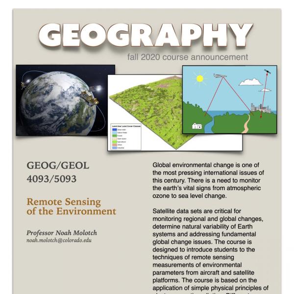 GEOG 4093/5093 Course Flyer for Fall 2020