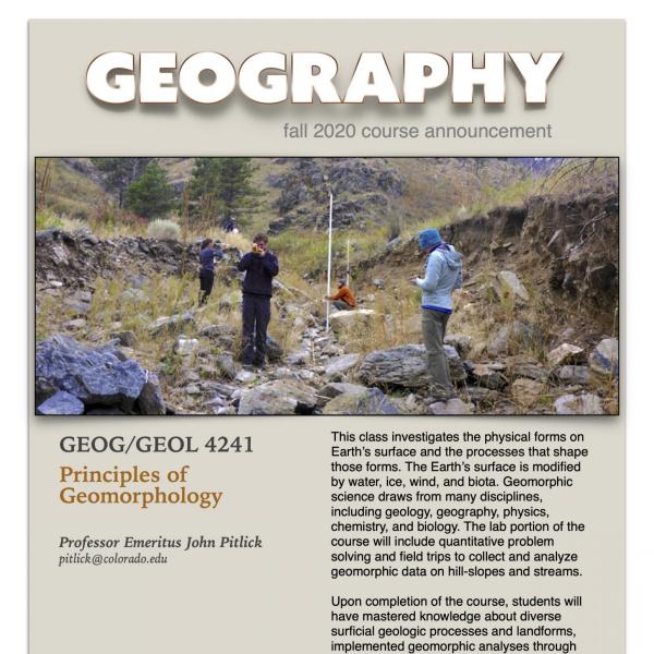 GEOG 4241 Course Flyer for Fall 2020