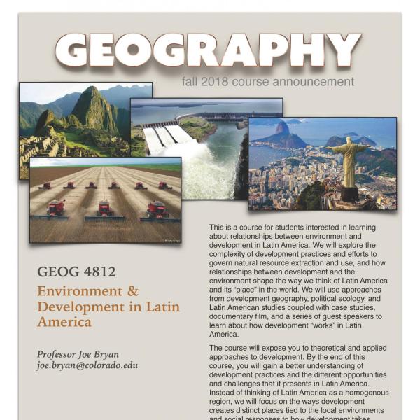 GEOG 4812 Course Flyer for Fall 2018