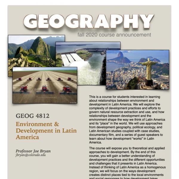 GEOG 4812 Course Flyer for Fall 2020