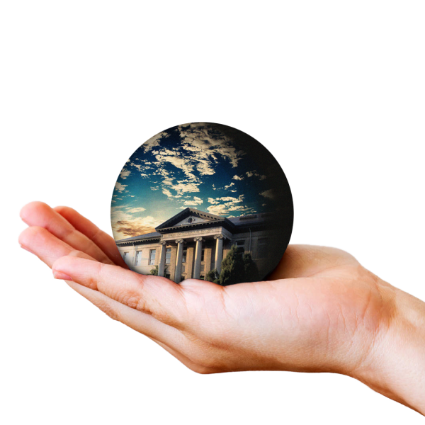 Geography logo in hand - alpha channel
