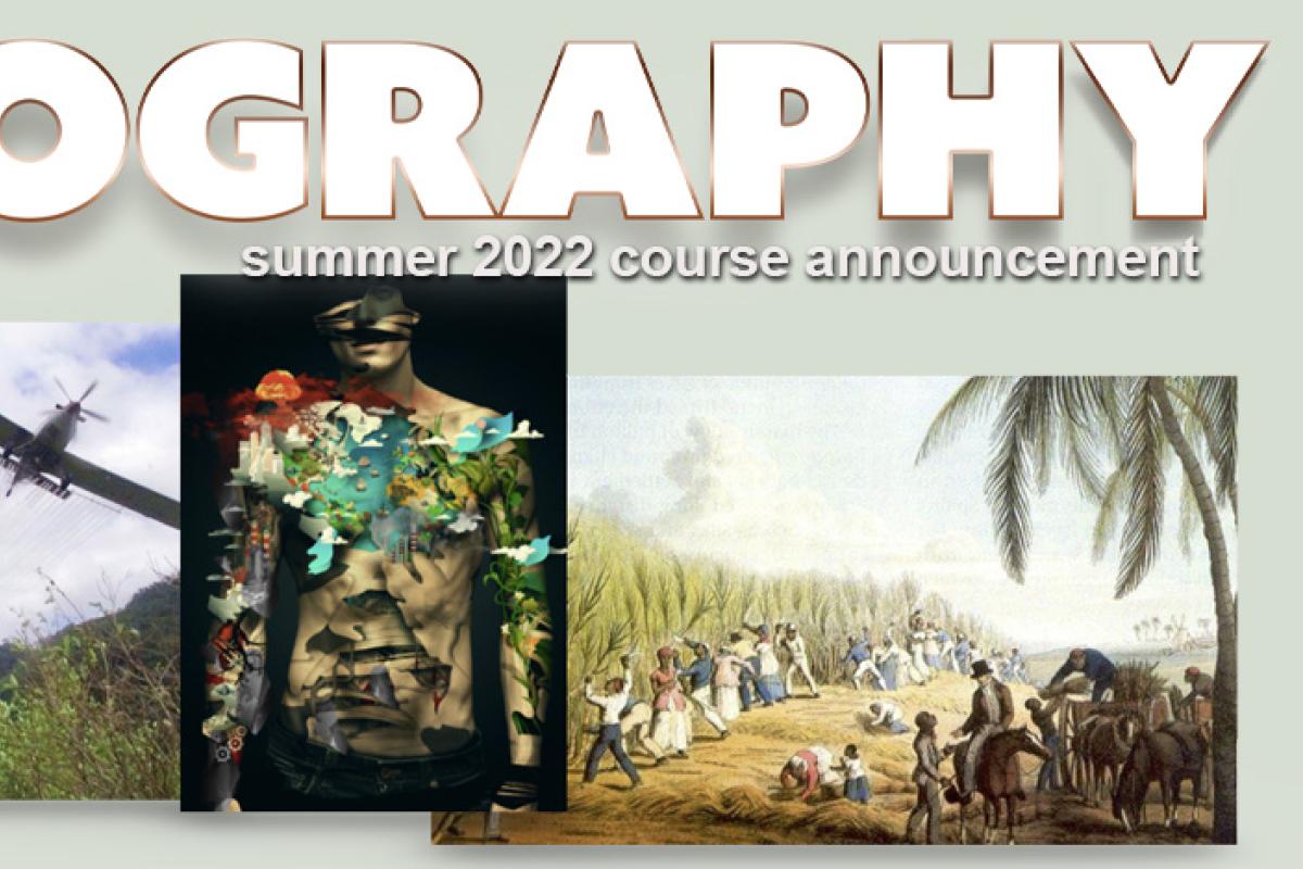 Soldier, plantation workers, graphic of person