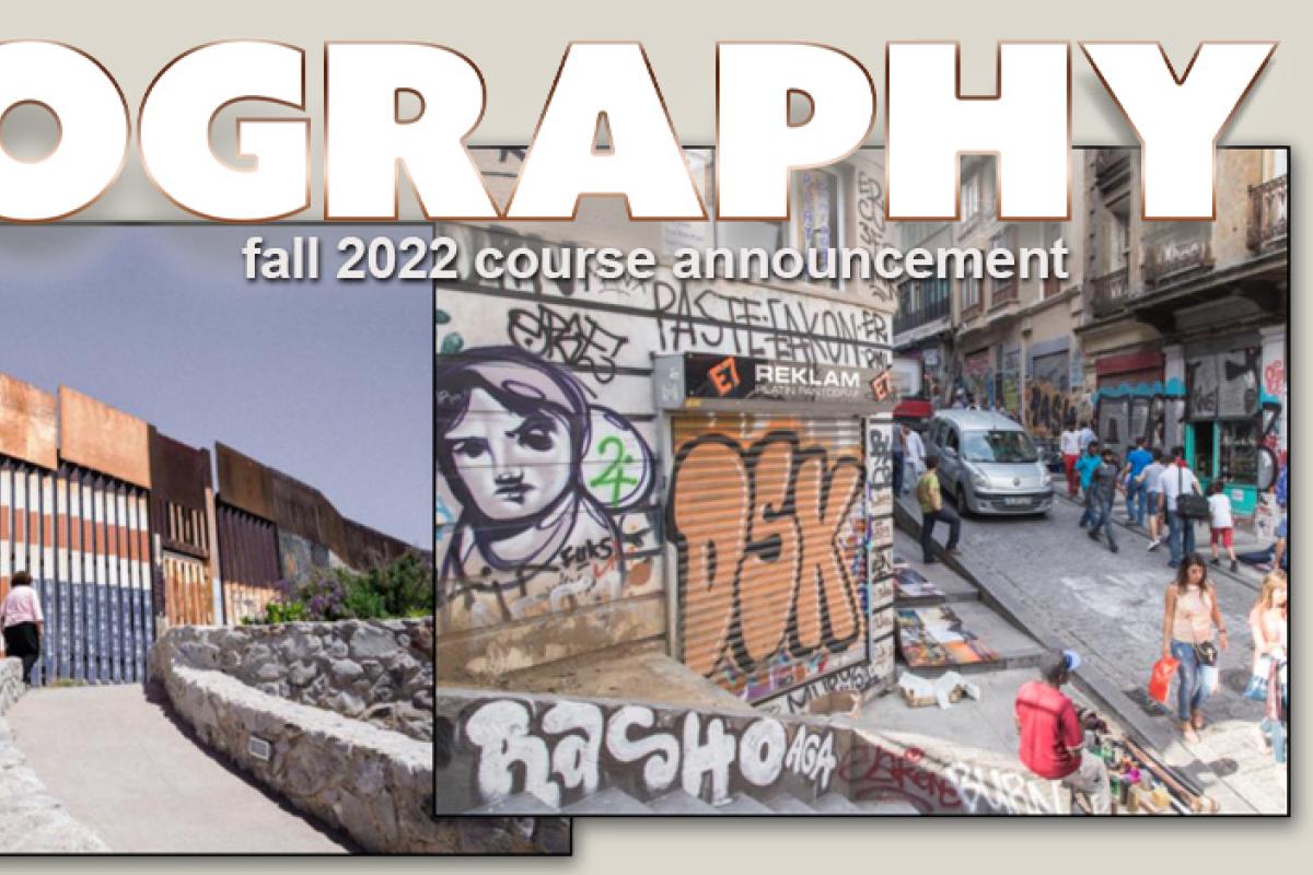 City walkway, downtown graffiti