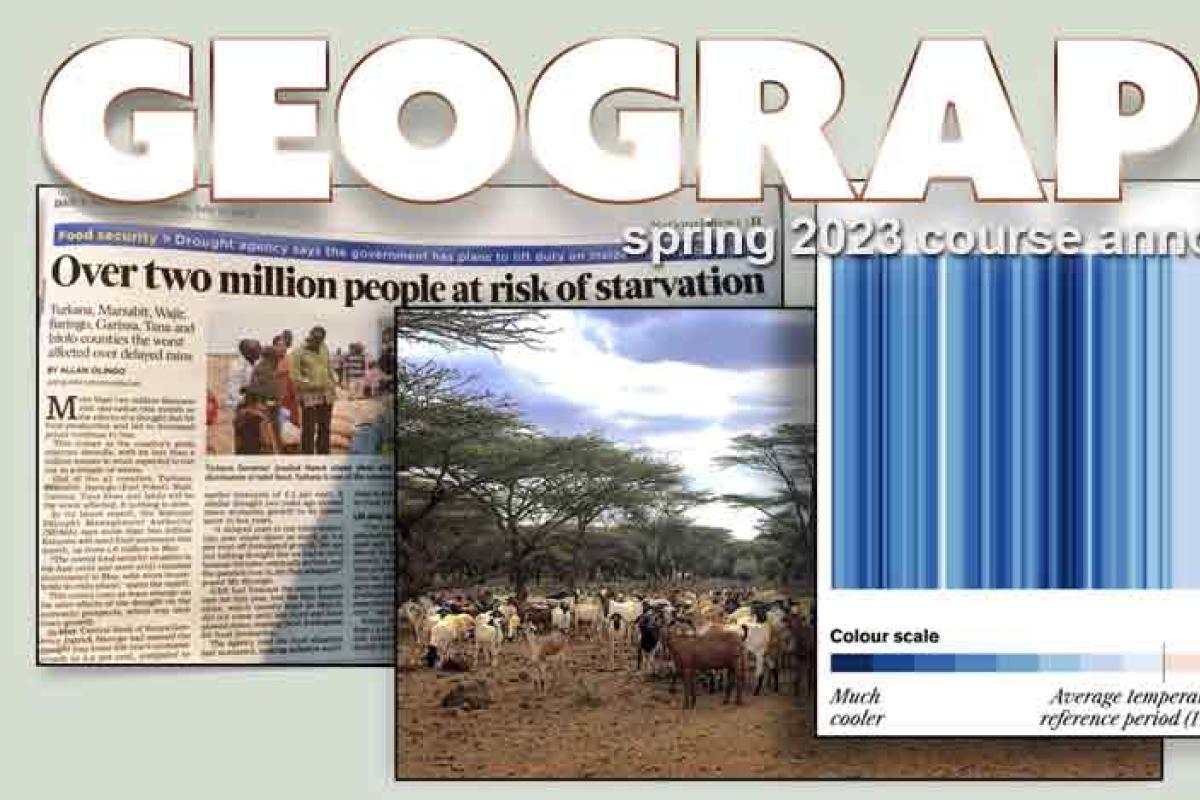 Newspaper warning, drought, graph of high temps