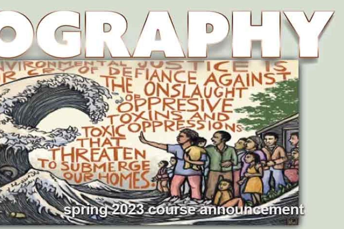 Comic of people facing down a tidal wave