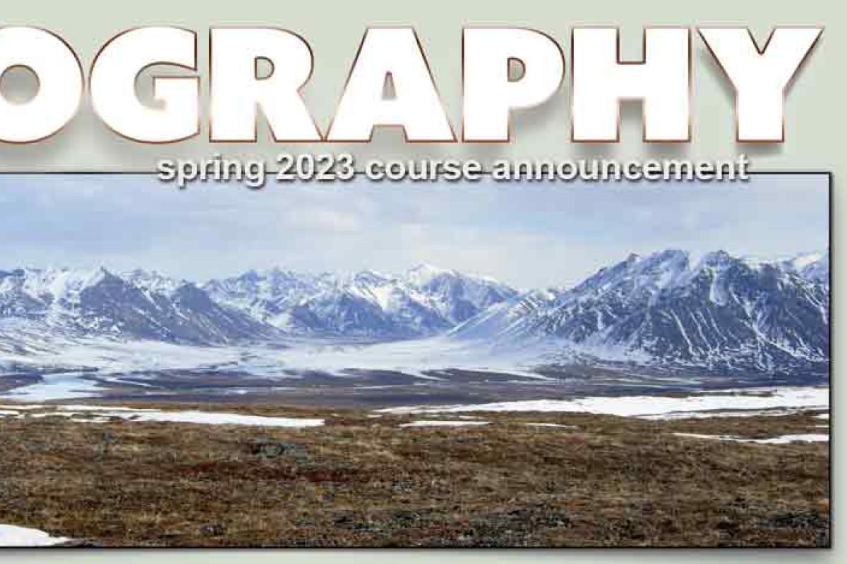Arctic landscape with mountains and permafrost