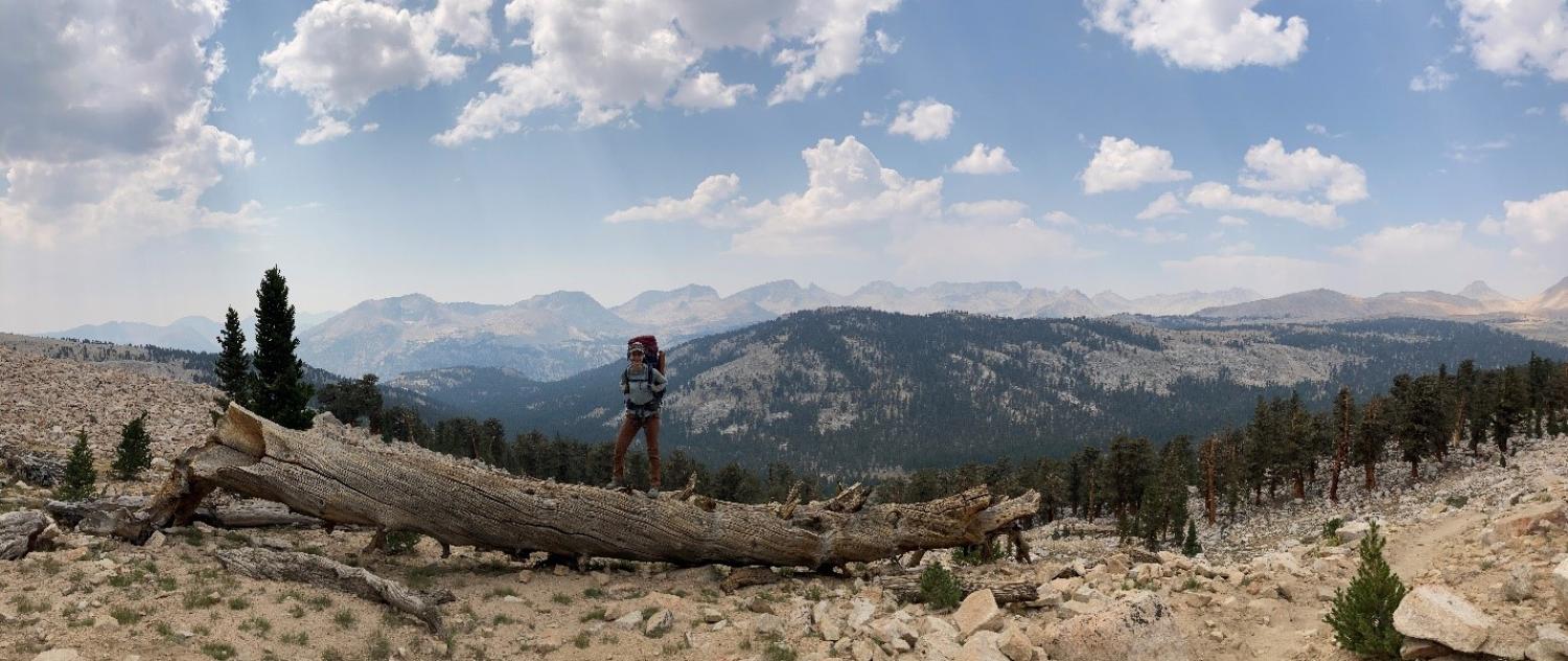 Katherine hiking the John Muir Trail