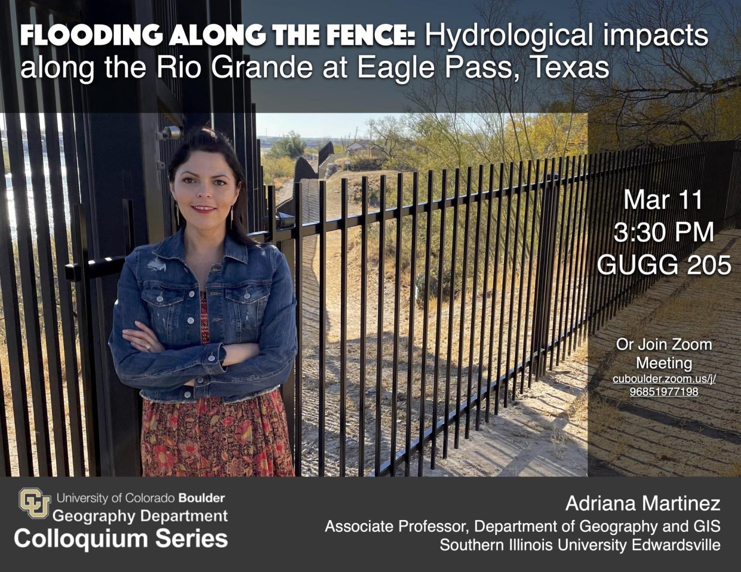 Colloquium poster with title, time