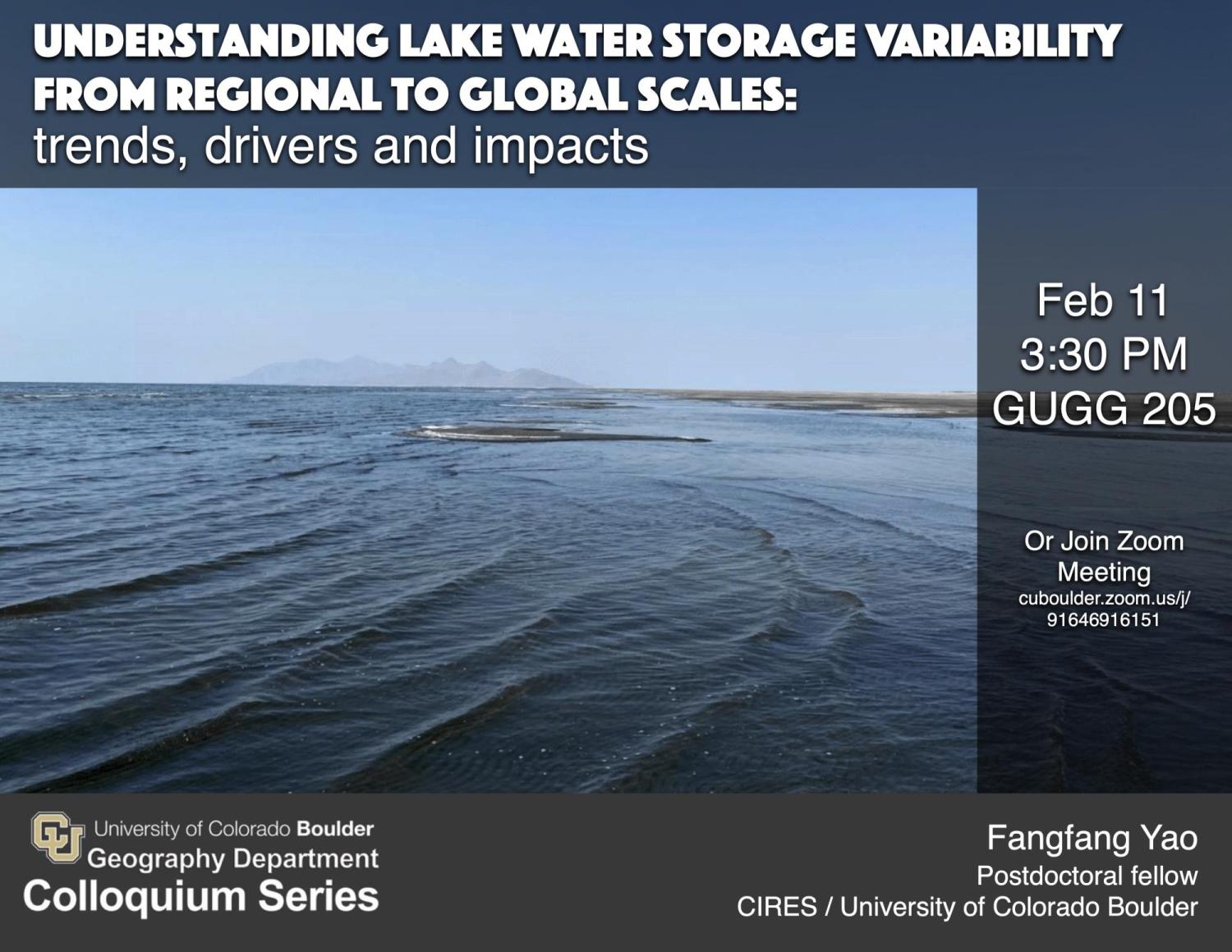 Colloquium poster with title, time