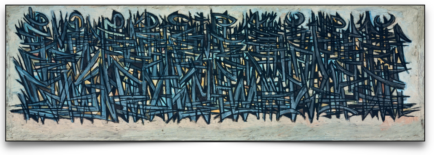 Modern artwork of cross-hatched lines