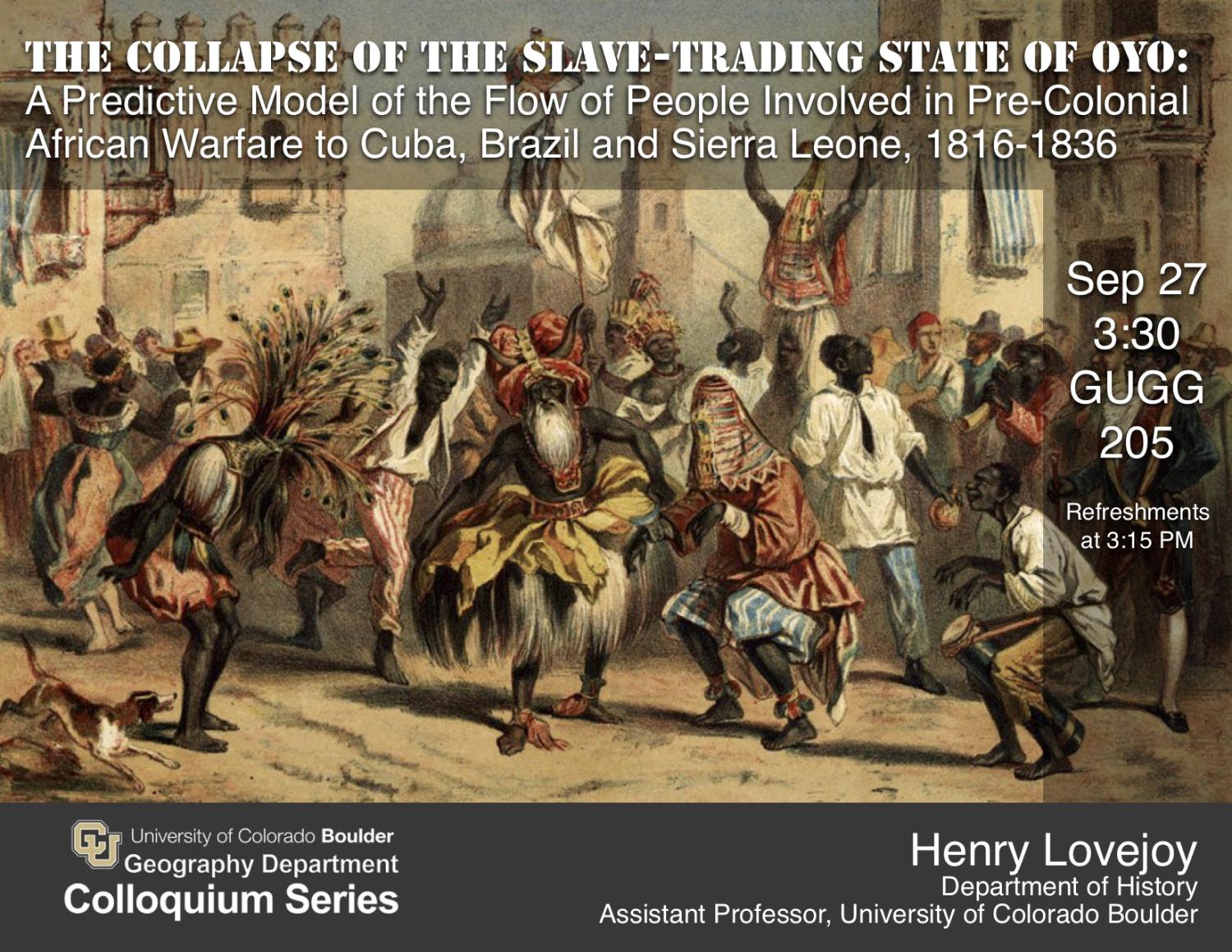 Henry Lovejoy colloquium poster with date, time, location